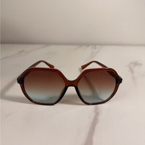 Brown Octagonal Gradient Lens Women's Sunglasses